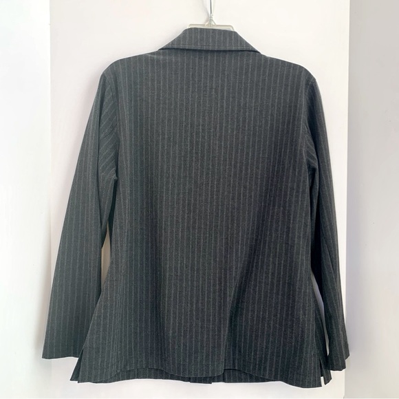 Chico’s charcoal grey pinstripe shirt jacket - Picture 2 of 10